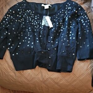 White House Black Market Black Sequin Sweater